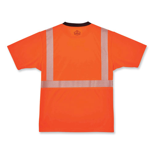 Ergodyne Glowear 8280bk Class 2 Performance T-shirt With Black Bottom Polyester 3x-large Orange