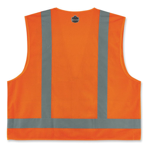 Ergodyne Glowear 8249z-s Single Size Class 2 Economy Surveyors Zipper Vest Polyester 3x-large Orange