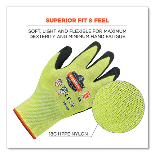 Ergodyne Proflex 7021 Hi-vis Nitrile-coated Cr Gloves Lime X-large Pair