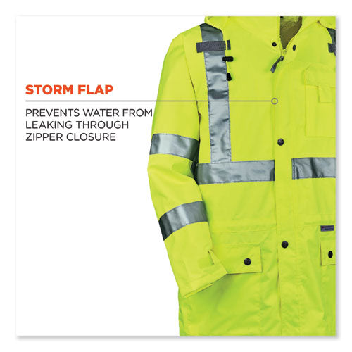 Ergodyne Glowear 8365 Class 3 Hi-vis Rain Jacket Polyester 2x-large Lime