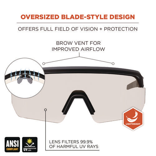 Ergodyne Skullerz Aegir Safety Glasses Matte Black Nylon Impact Frame Indoor/outdoor Polycarbonate Lens