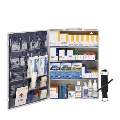 First Aid Only? 150 Person Ansi B 4 Shelf Cabinet 1462 Pieces Metal Case