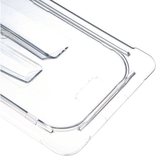 Carlisle Storplus Polycarbonate Handled Universal Lid 7x12.5x0.88 Clear Plastic