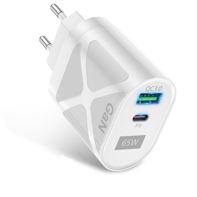 65W Mobile Phone Fast Charger USB A / USB C