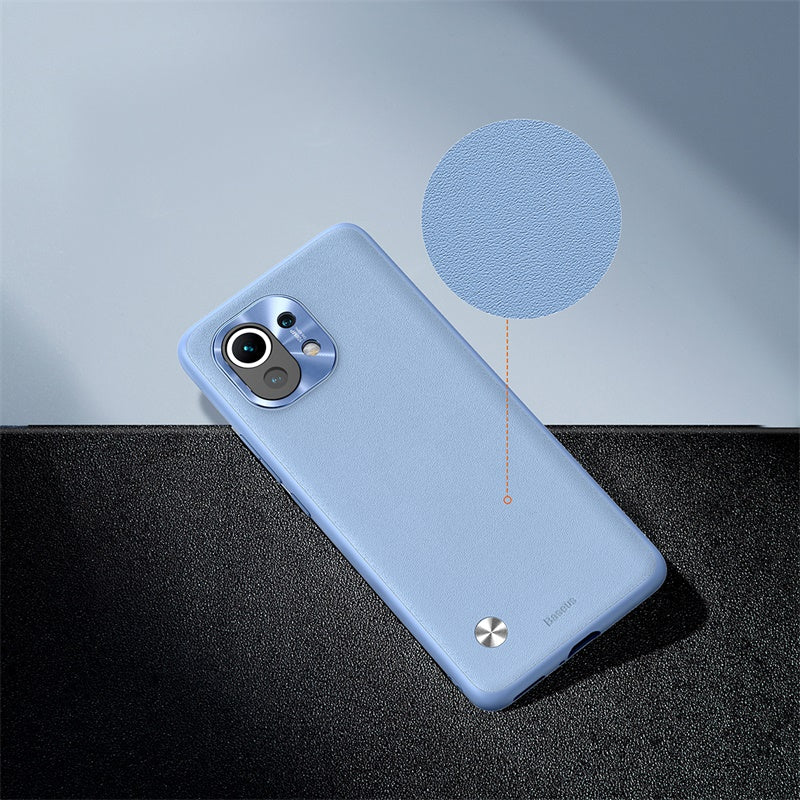 Alloy Plain Leather Case For Xiaomi 11