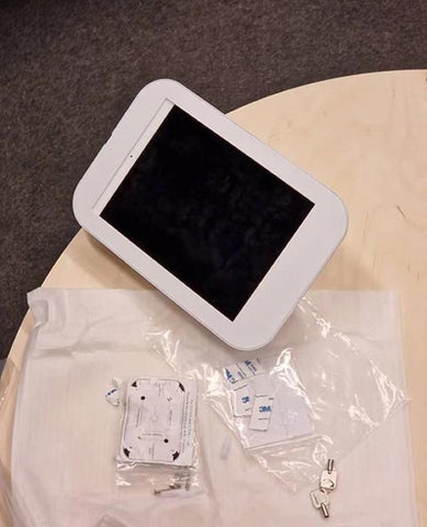 a white desktop tablet stand