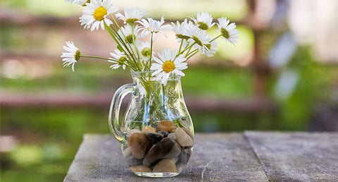 pebbles for flowers placement
