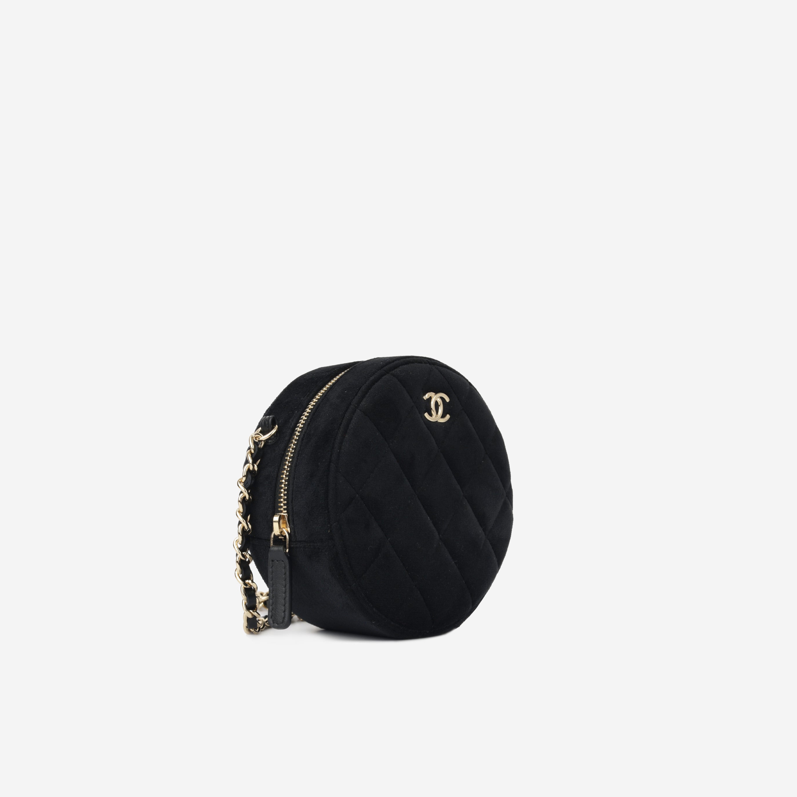 Velvet Quilted Clutch on Chain