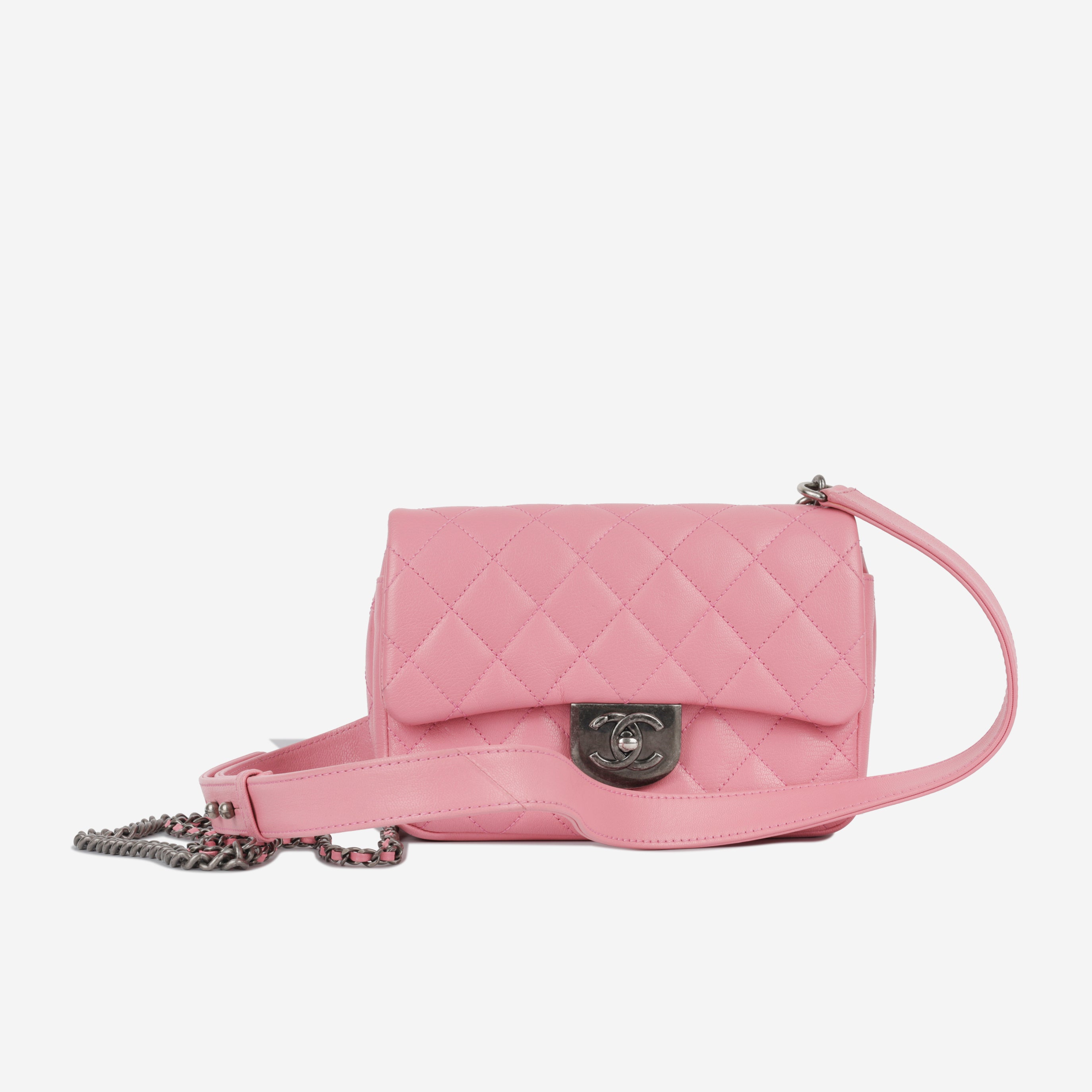 Double Carry Flap Bag - Pink