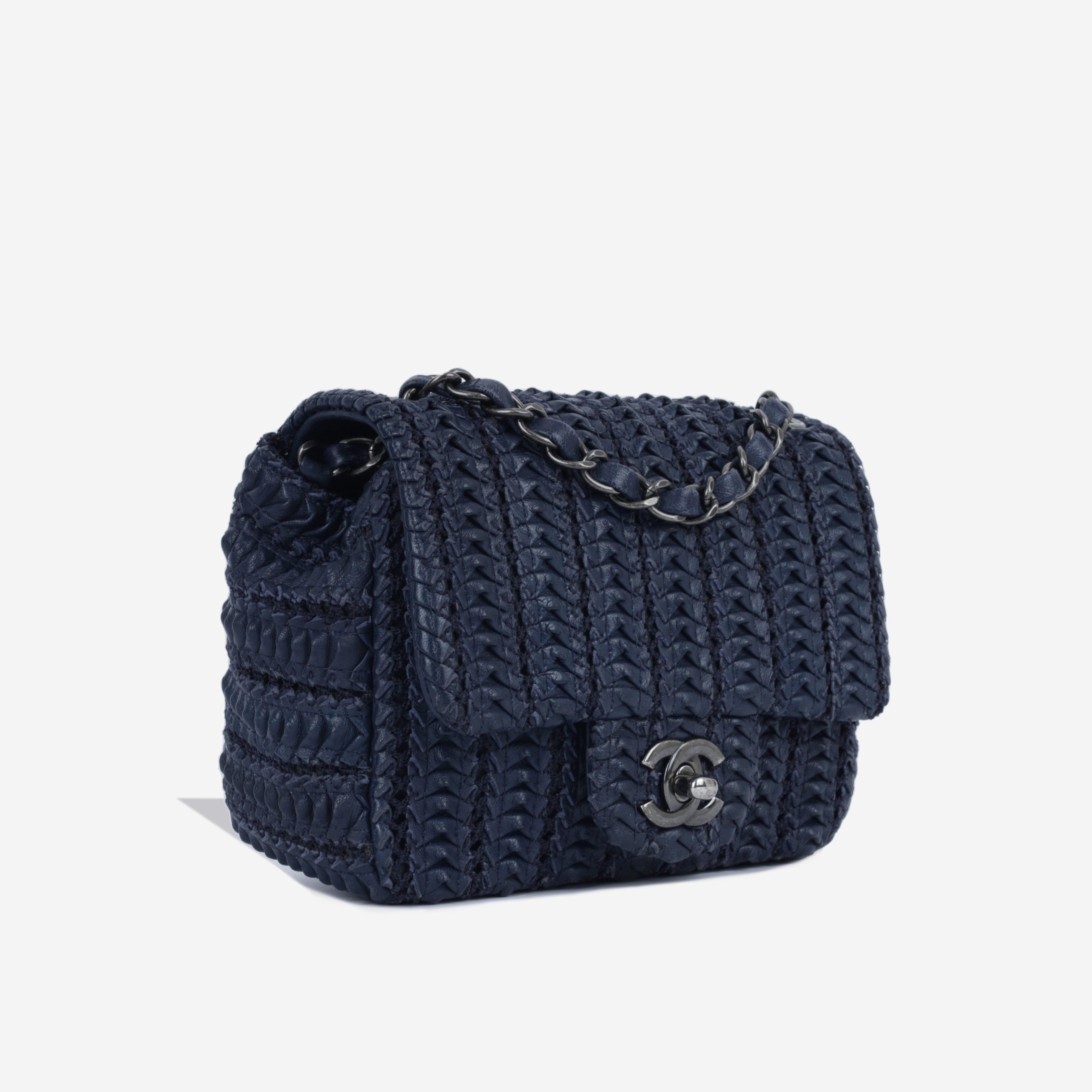 Mini Crochet Lambskin Flap