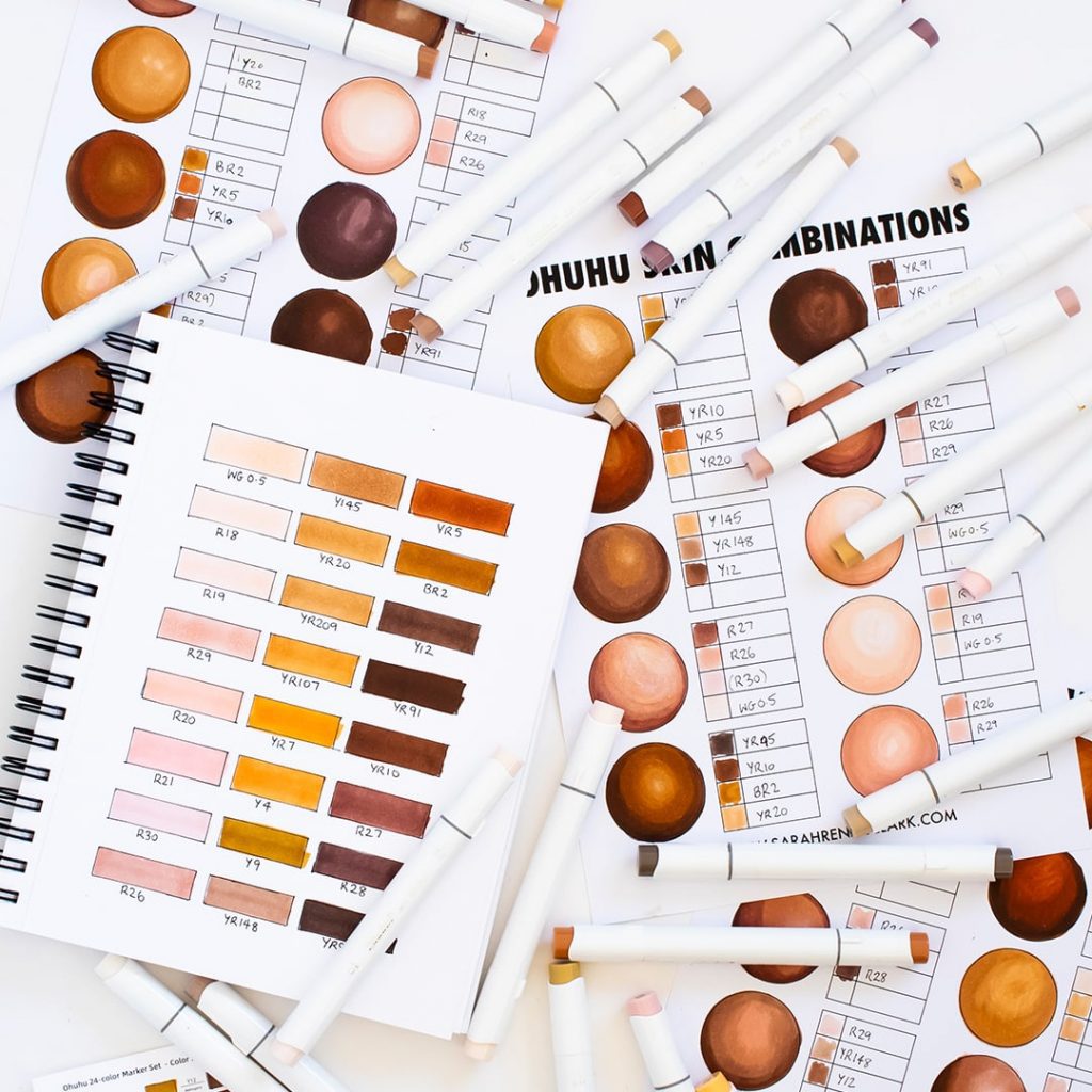  Ohuhu Skin-Tone Colors Alcohol Markers (24-Color