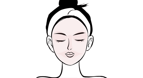 facial gua sha chart scrape brow bone movement, animated drawing instruction