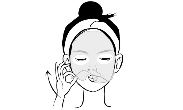 girl applying a nutritional mask after facial gua sha treatment, 15 minute countdown