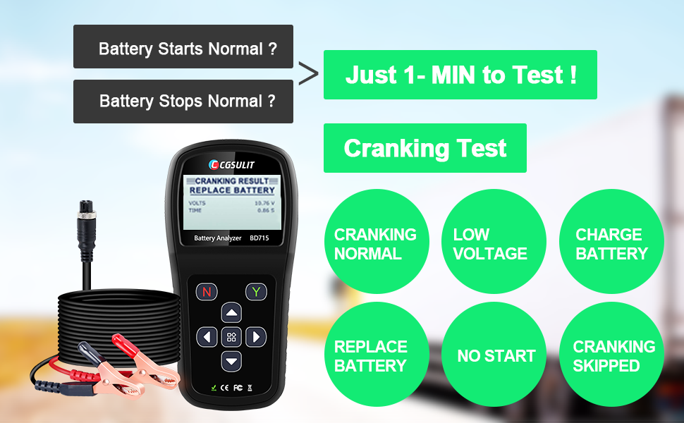 CGSULIT BD715 battery tester check cranking system