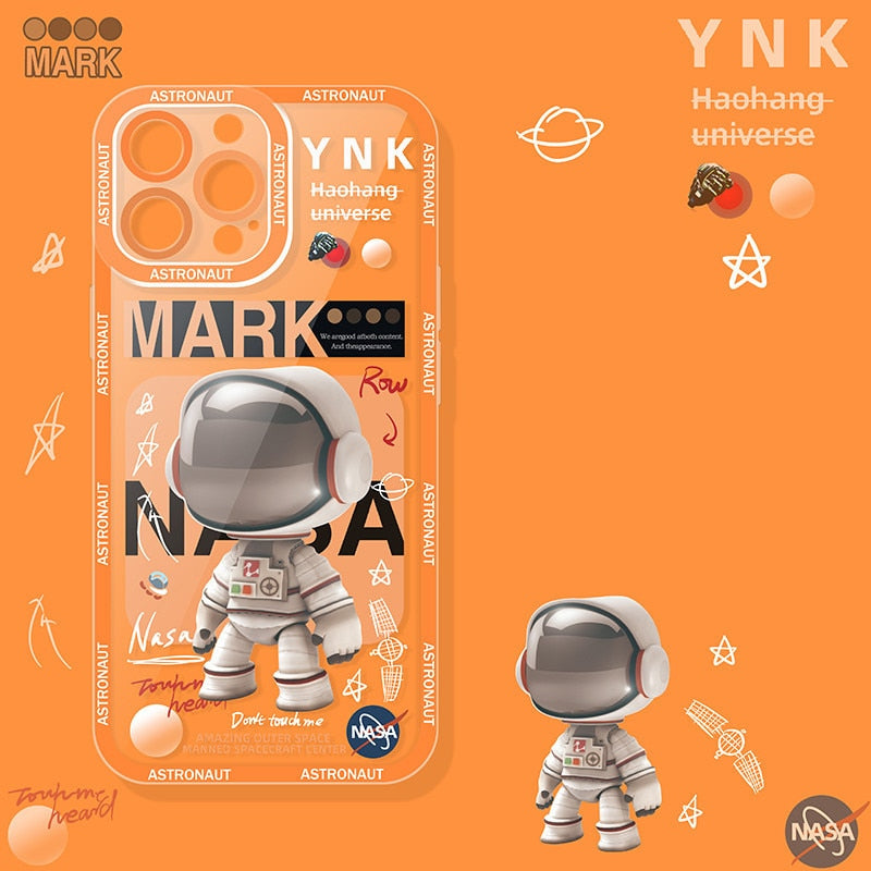 3D Luxury Astronaut Phone Case For iPhone  Silicone Back Cover