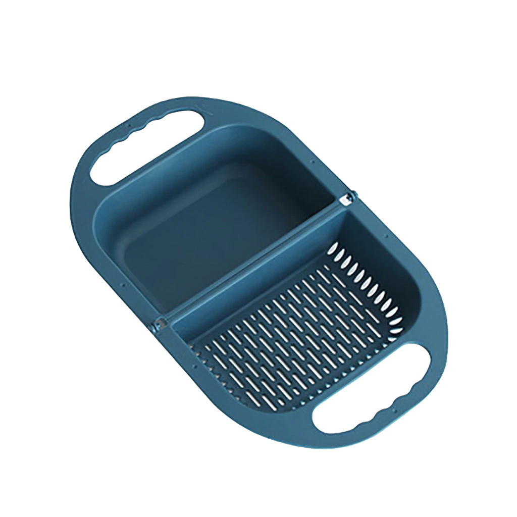 Kitchen Cook Foldable Fruit Basin Plastic Washing Drain Basket