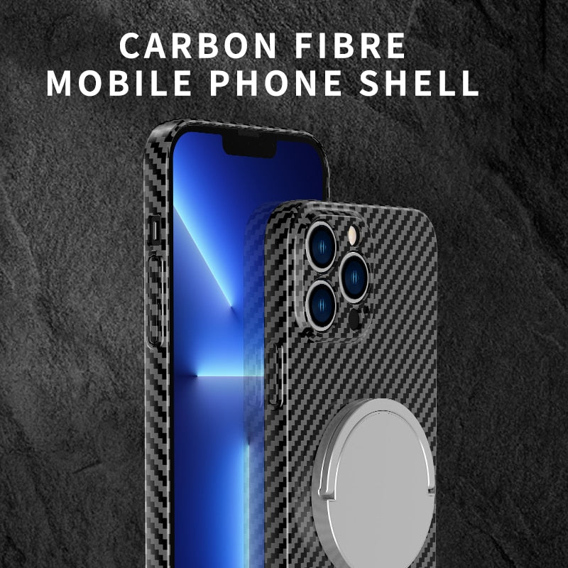 Carbon Fiber Magnetic Case for IPhone IPones Macsafe Bumper Cover