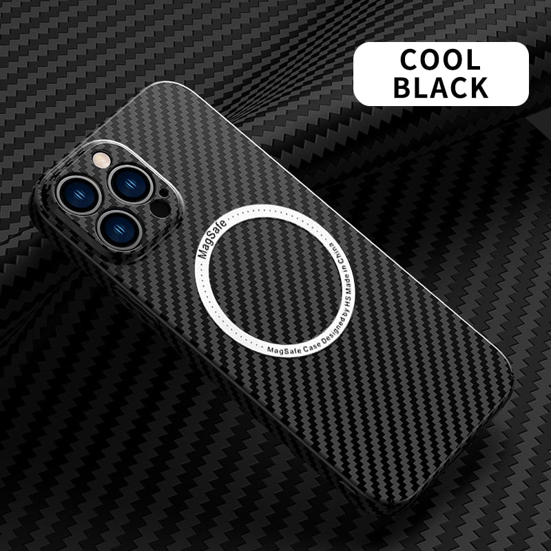 Carbon Fiber Magnetic Case for IPhone IPones Macsafe Bumper Cover