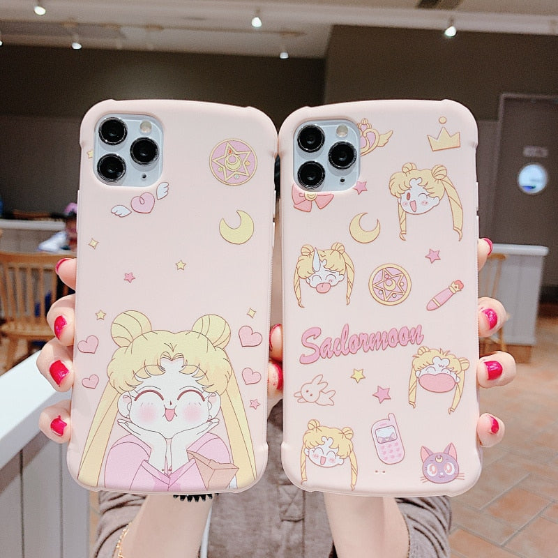 Cartoon Sailor Moon Folding Bracket Phone Case For Iphone