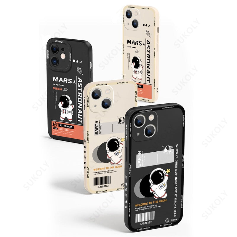 Case for IPhone  Pro ShockProof Silicone Mars Astronuat Soft Back Cover
