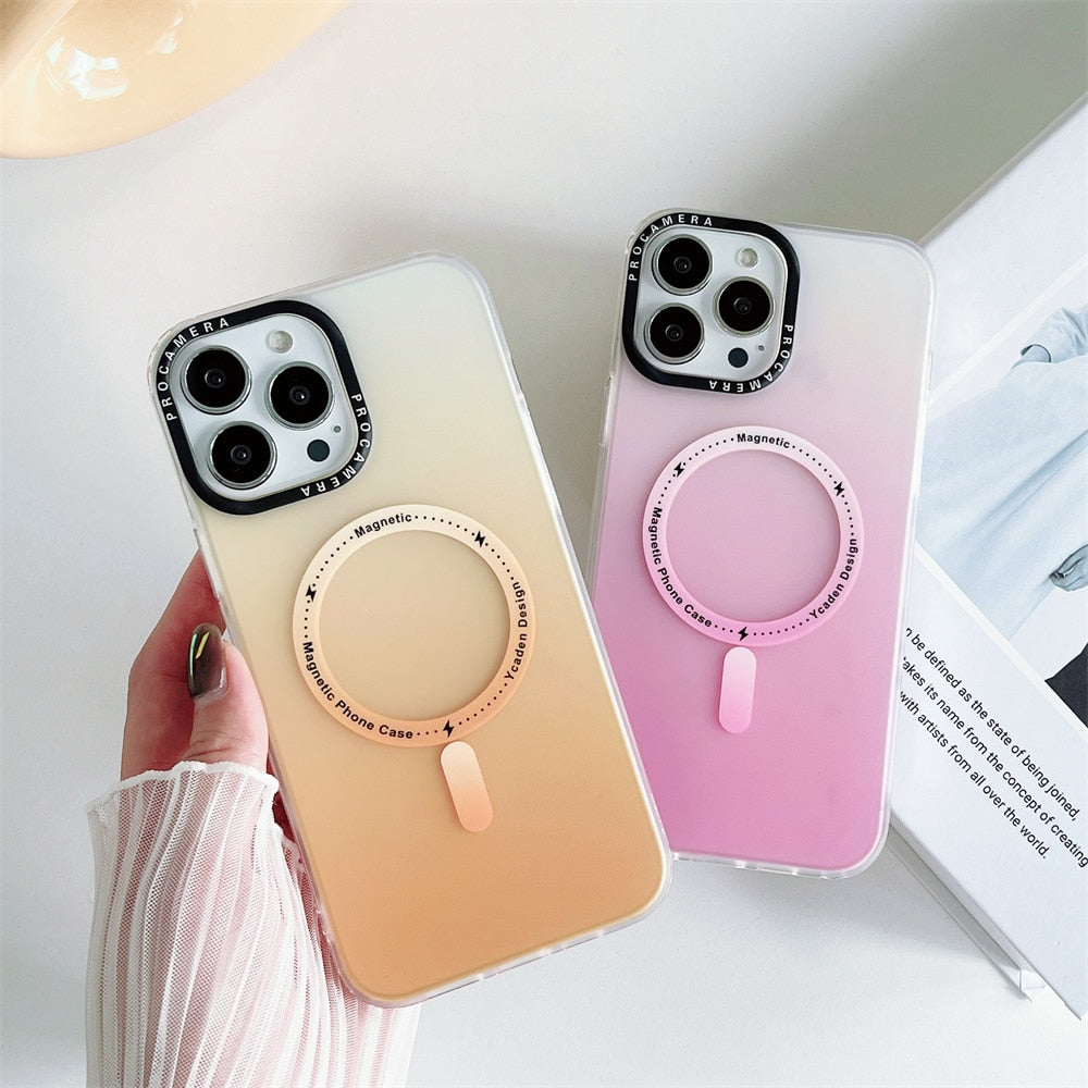 Luxury Aurora Magsafe Case for iPhone 13 Pro Max Gradient Color Transparent