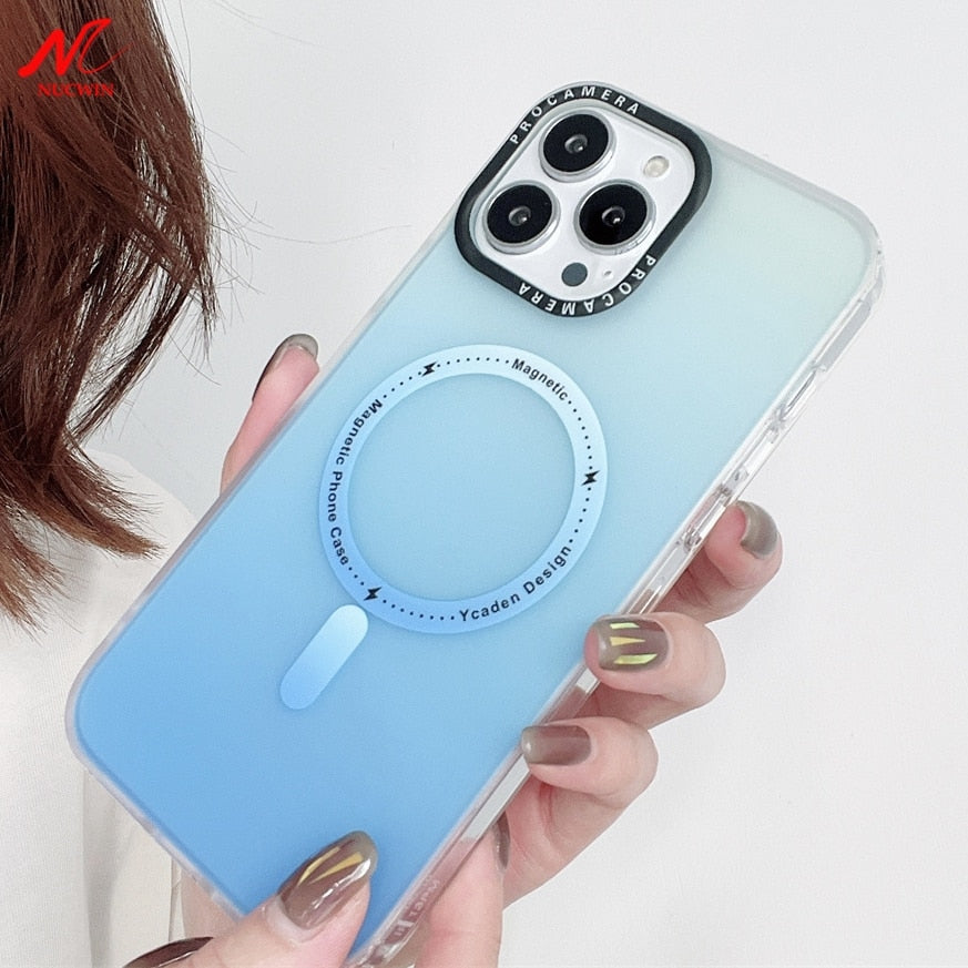 Luxury Aurora Magsafe Case for iPhone 13 Pro Max Gradient Color Transparent
