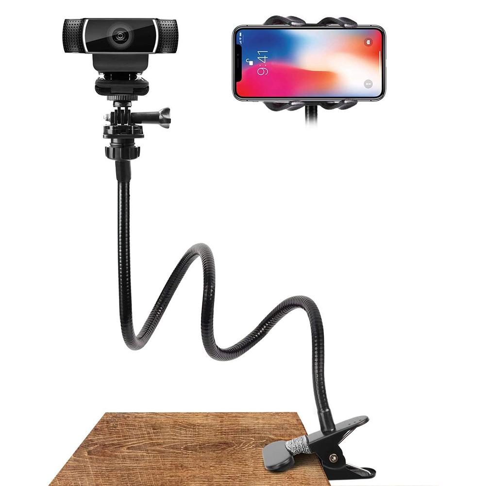 Phone Stand Flexible Desk Mount Gooseneck Clamp Clip Camera Holder
