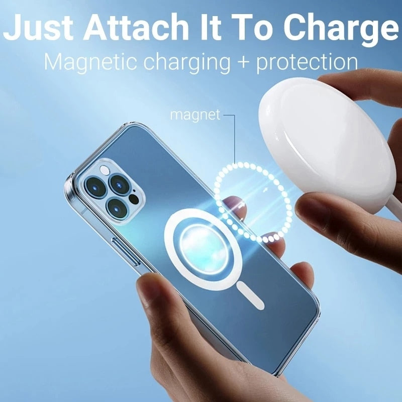 Transparent for Magsafe Magnetic Wireless Charging Case for IPhone