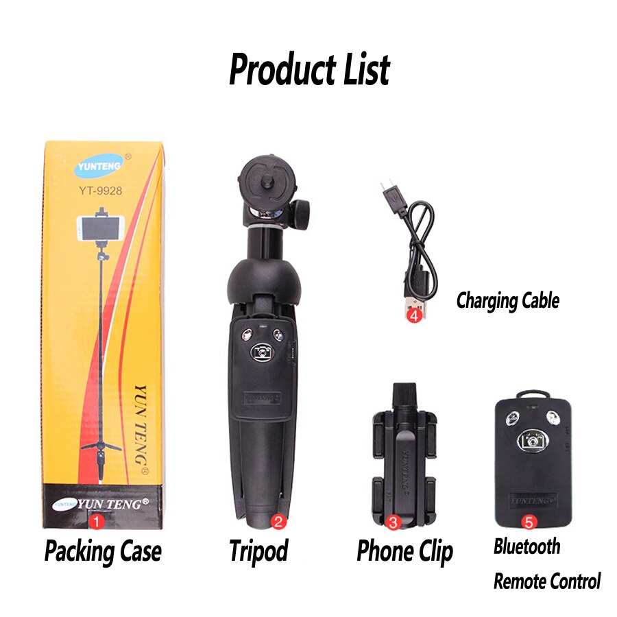 Ultra Light Tripod For Phone With Remote Control Monopod Selfie Stick