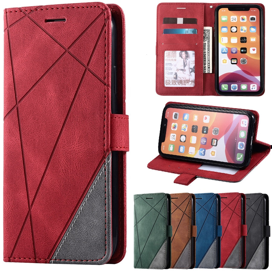 Wallet Flip Leather Shockproof Phone Case For iPhone