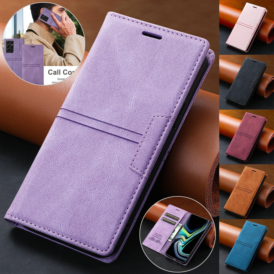 Wallet Leather Case For Samsung Galaxy S22 Ultra S21 Plus