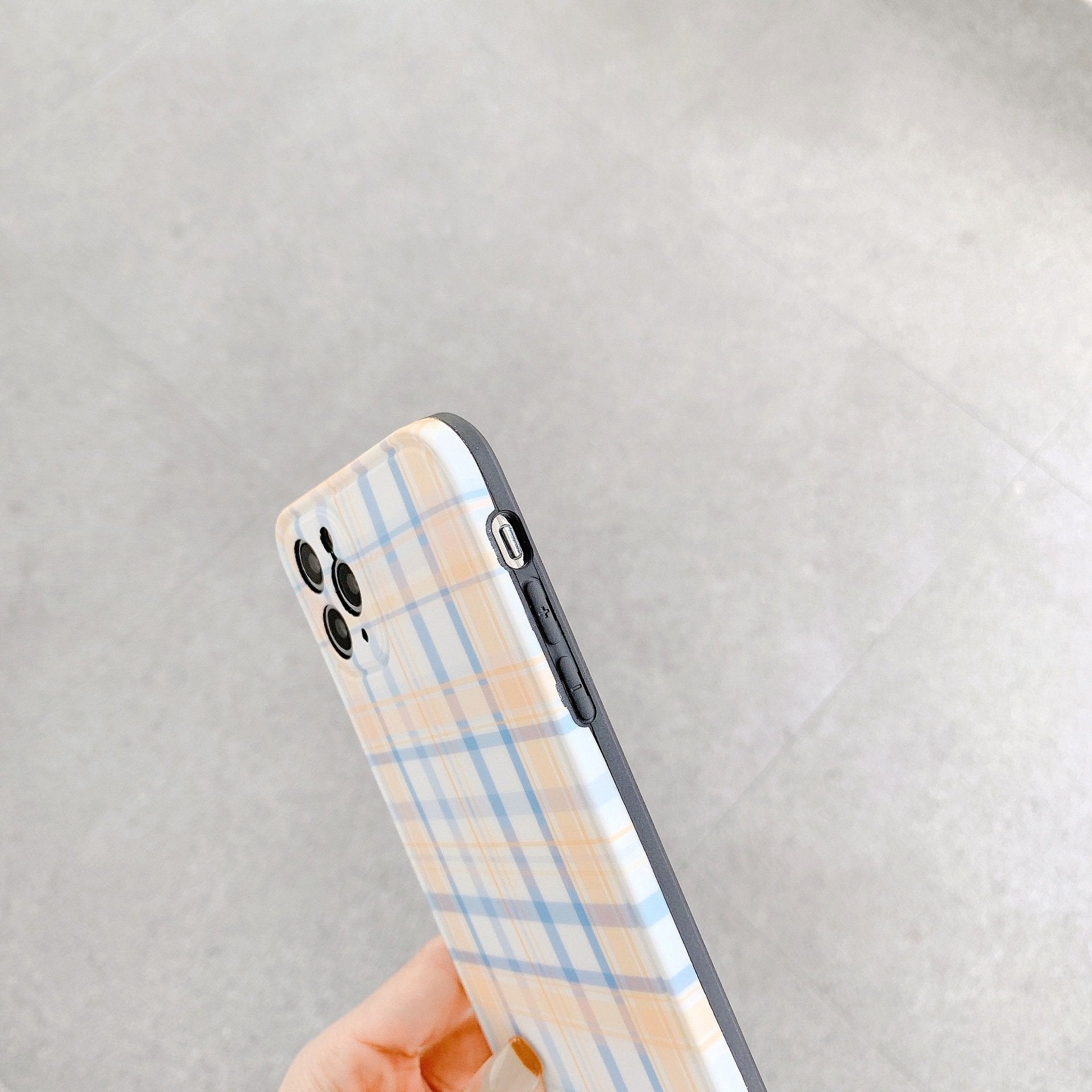 Orange and Blue Plaid iPhone Case