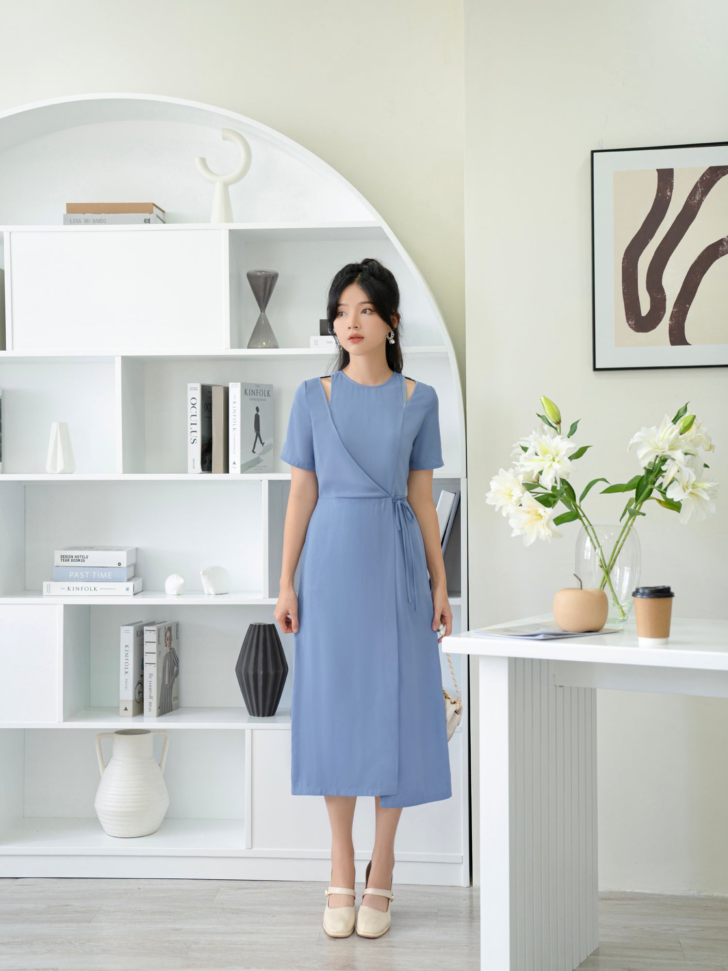 Camie Pacific Blue Midi Dress - Gu Fashion | Vietnam Fashion