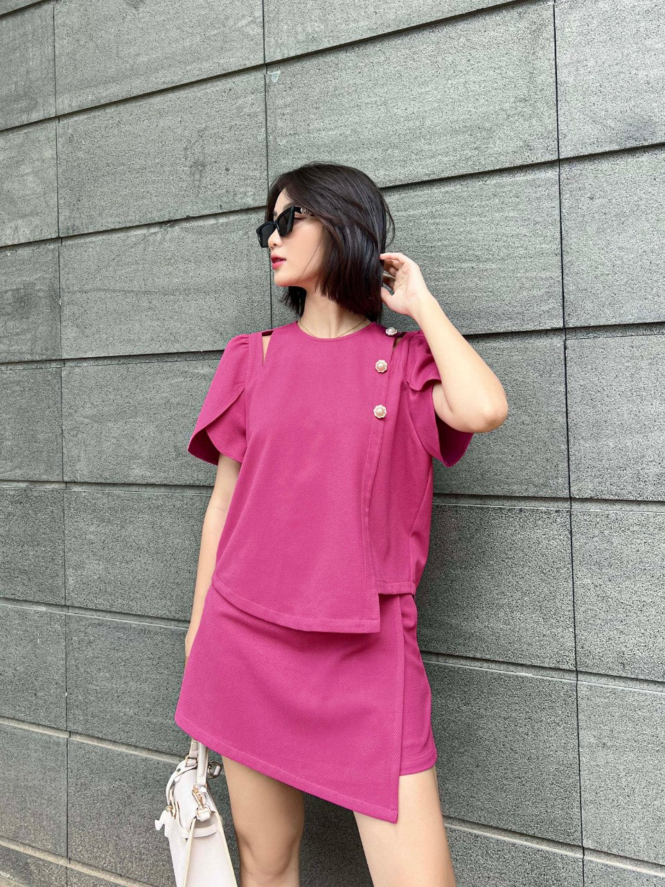 Jinni Full Set Pink Linen - Gu Fashion | Vietnam Fashion