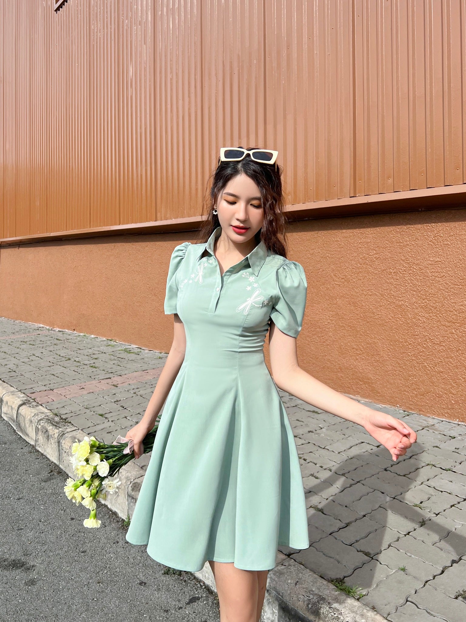 Athena Green Polo Princess Dress - Gu Fashion | Vietnam Fashion Store