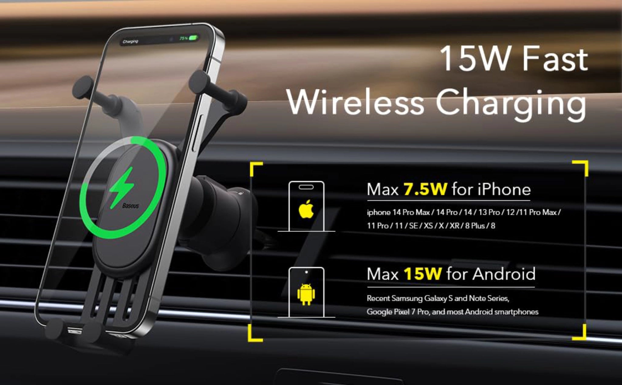 Baseus Wireless Charging Car Mount 15W