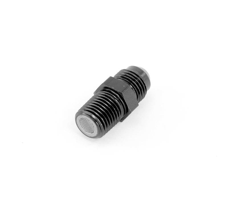 1/4 Inch NPT x 6AN Straight Filter Fitting Male/Male Black Aluminum Nitrous Outlet - Nitrous Outlet - 00-01156-F