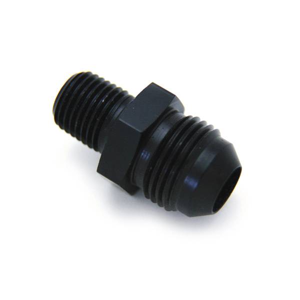 1/4 Inch NPT x 8AN Straight Fitting Male/Male Black Aluminum Nitrous Outlet - Nitrous Outlet - 00-01157