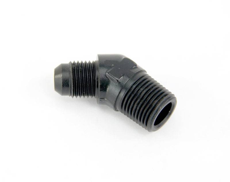 3/8 Inch NPT x 6AN 45 Degree Fitting Male /Male Black Aluminum Nitrous Outlet - Nitrous Outlet - 00-01257