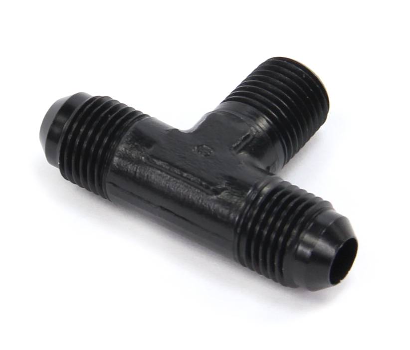 1/4 Inch NPT x 6AN x 6AN Branch Tee Fitting Male/Male/Male Black Aluminum Nitrous Outlet - Nitrous Outlet - 00-01405