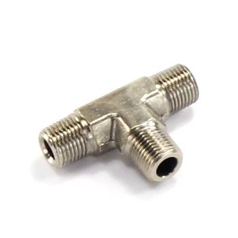 1/8 x 1/8 Inch NPT x 1/8 Inch NPT Tee Fitting Male/Male/Male Nitrous Outlet - Nitrous Outlet - 00-01438-B