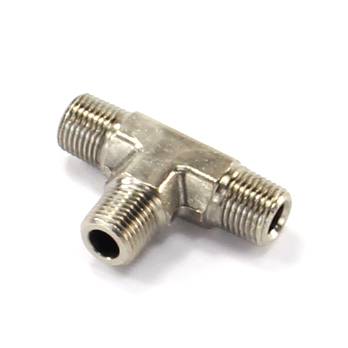 1/8 x 1/8 Inch NPT x 1/8 Inch NPT Tee Fitting Male/Male/Male Nitrous Outlet - Nitrous Outlet - 00-01438-B