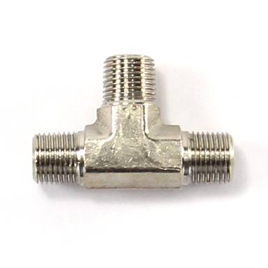 1/8 x 1/8 Inch NPT x 1/8 Inch NPT Tee Fitting Male/Male/Male Nitrous Outlet - Nitrous Outlet - 00-01438-B