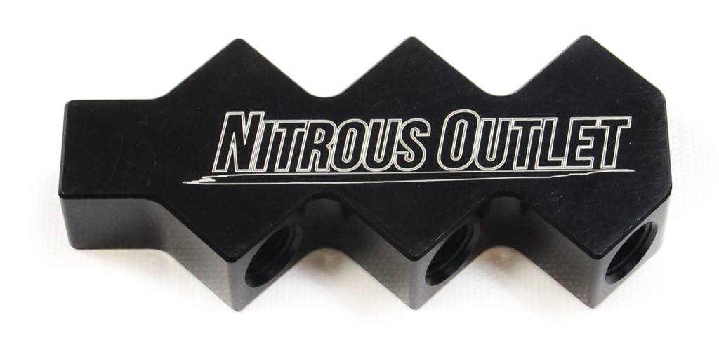 6-Way 1/4 Inch NPT High Flow Stacked Y Distribution Block - 1 Female in/6 Female out Nitrous Outlet - Nitrous Outlet - 00-01725