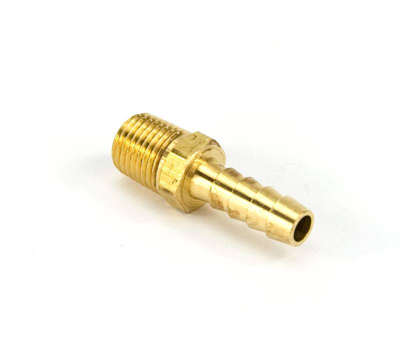 1/4 Inch NPT x 5/16 Inch Straight Hose Barb Fitting Male/Male Gold Nitrous Outlet - Nitrous Outlet - 00-01921-B