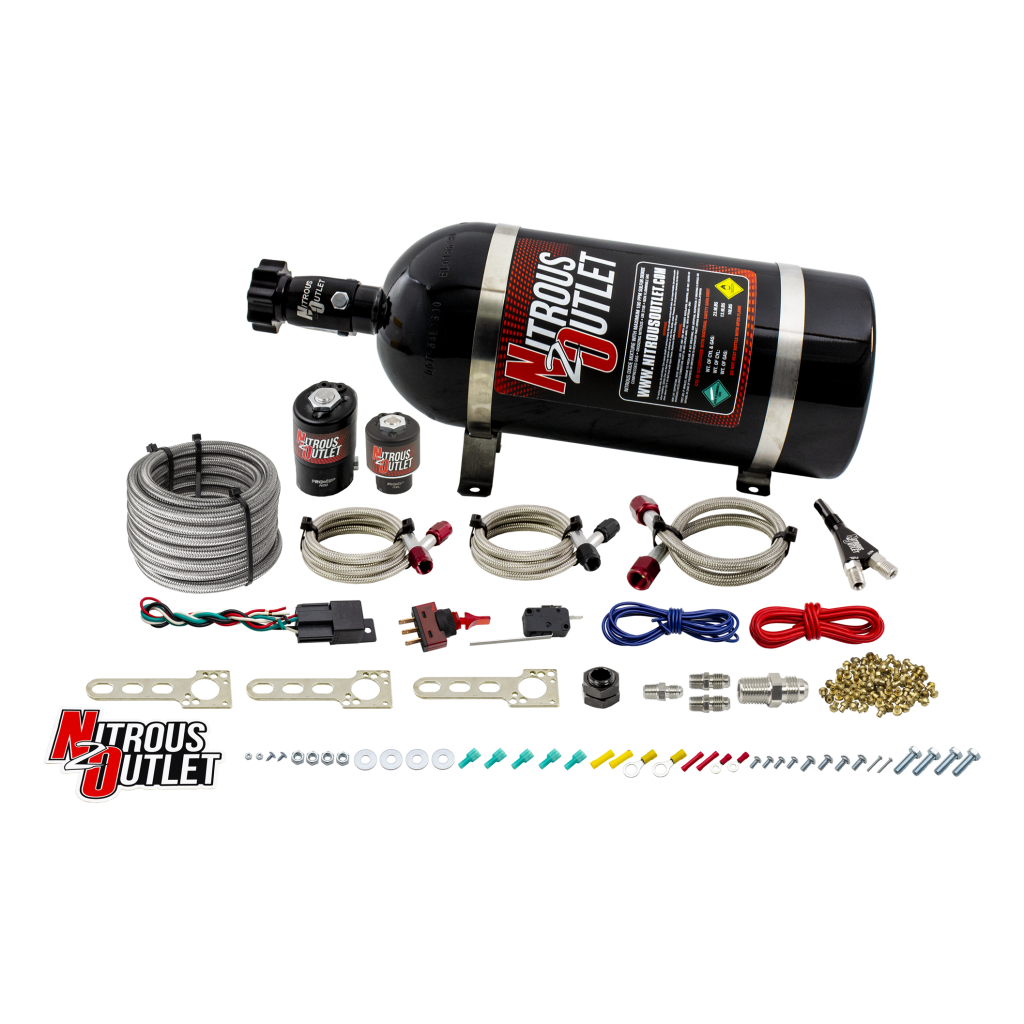 Dodge EFI Single Nozzle System Gas/E85 5-55psi 35-200 HP 12lb Bottle Nitrous Outlet - Nitrous Outlet - 00-10020-12