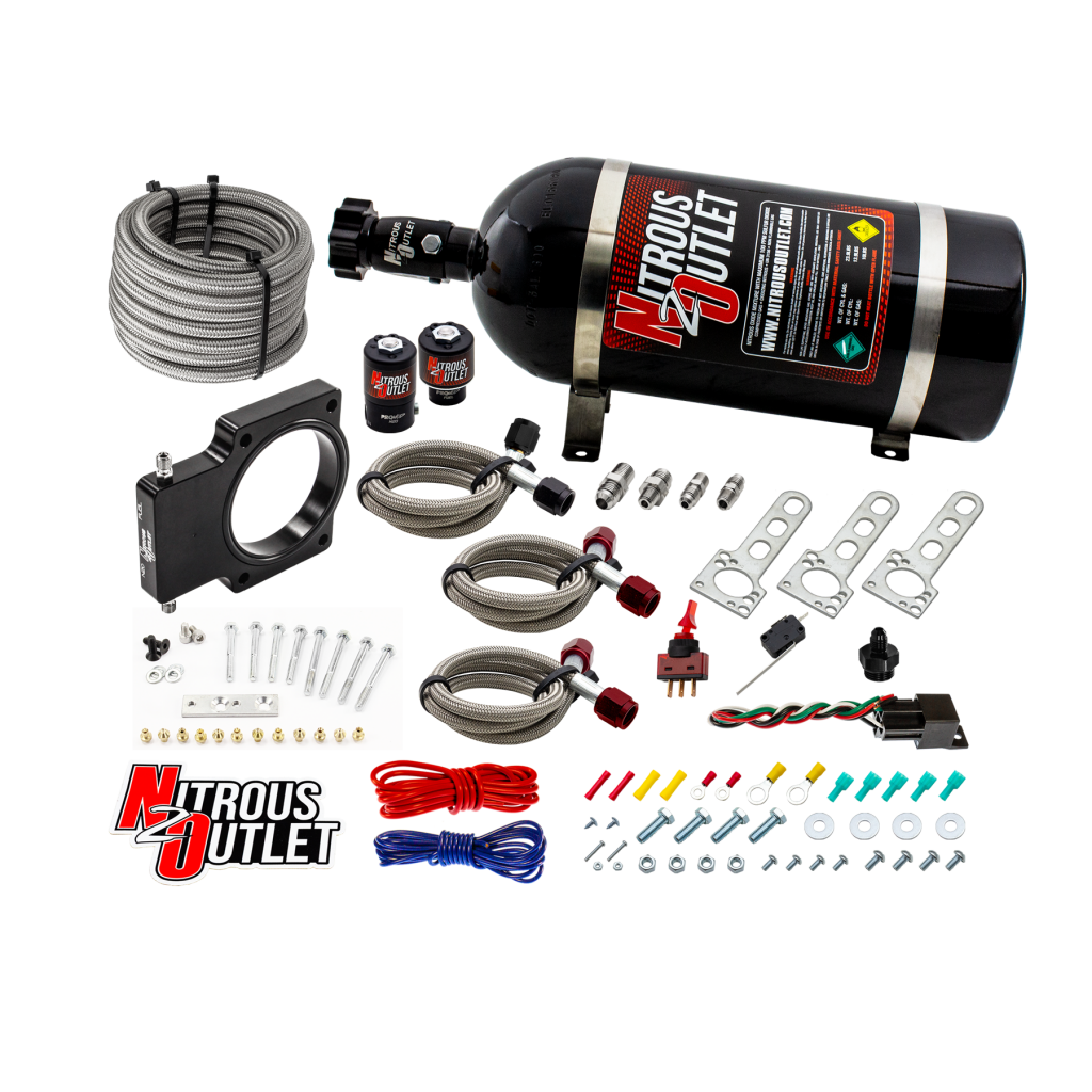 GM Nitrous Kit 90mm LSX Truck Plate System Gas/E85 5-55psi 50-200 HP 10lb Bottle Nitrous Outlet - Nitrous Outlet - 00-10107-10