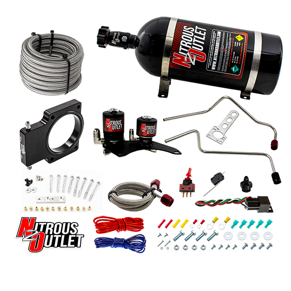 GM 90mm 07-13 Truck Hard-line Plate System Gas/E85 5-55psi 50-200 HP 12lb Bottle Nitrous Outlet - Nitrous Outlet - 00-10128-12