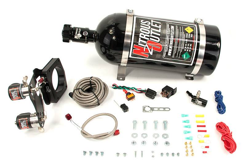 GM 14-19 5.3L/L83 Truck 83mm Hard-line Plate System Gas/E85 5-55psi 50-200 HP 15lb Bottle Nitrous Outlet - Nitrous Outlet - 00-10177-15