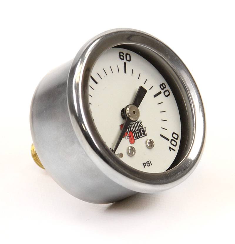 Luminescent Fuel Pressure Gauge Only No Fitting 0-100 PSI Nitrous Outlet - Nitrous Outlet - 00-63004